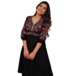 VRVastra Embroidered Dress for Women Midi | One Piece Dress for Women | Beach Dress for Women